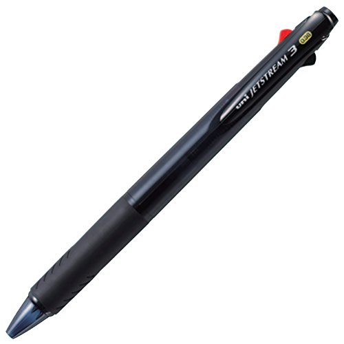 Product Cover Uni Ballpoint Pen Jetstream 3 Color Black, Red, Blue Ink 0.38mm, Transparent Black (SXE340038T.24)