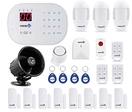 Product Cover Compatible with Alexa App Controlled Updated S03 WiFi and Landline Security Alarm System Deluxe Glass Kit Wireless DIY Home Security System by Fortress Security Store- Easy to Install