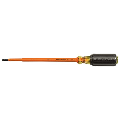 Product Cover 3/16-Inch Insulated Cabinet Tip Screwdriver with 7-Inch Shank Klein Tools 601-7-INS