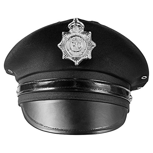 Product Cover Police Hat - Cop Hat - Black Captain Hat - Officer Hat - Police Officer Costume Accessories by Funny Party Hats