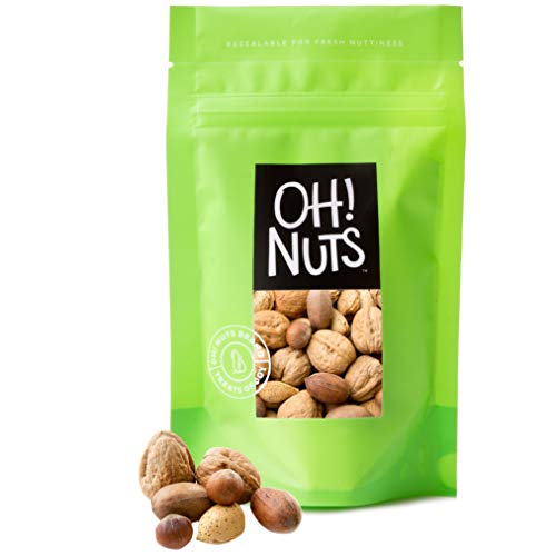 Product Cover Mixed Nuts Large Raw in Shell, Jumbo Seasonal in Shell Nuts Mix - 2 Pound Bag (32 Oz) - Oh! Nuts