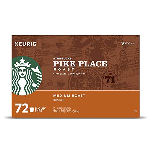 Product Cover Starbucks Pike Place Roast Coffee K-Cup Portion Packs for Keurig Brewers, 72 Count (3 boxes of 24 K-Cups)