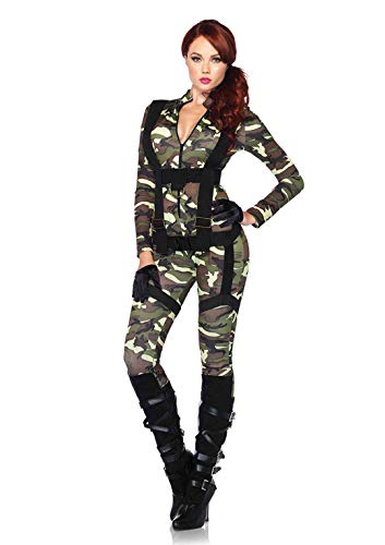 Product Cover Leg Avenue Women's 2pc.pretty Paratrooper,zipper Front Camo Jumpsuit and Body Harness, Small