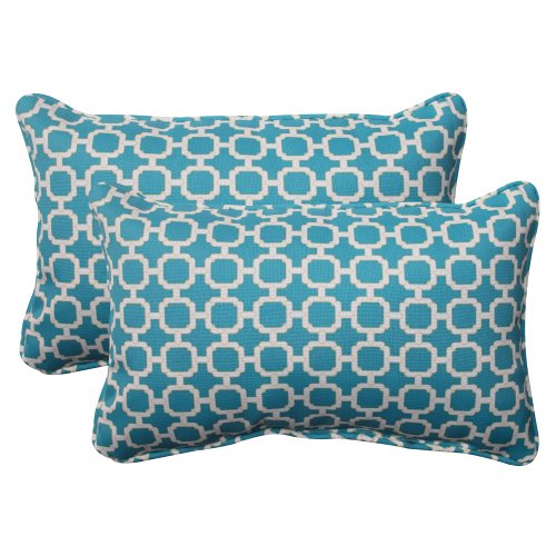 Product Cover Pillow Perfect Indoor/Outdoor Hockley Corded Rectangular Throw Pillow, Teal, Set of 2