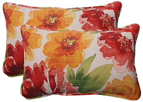 Product Cover Pillow Perfect Indoor/Outdoor Primro Corded Rectangular Throw Pillow, Orange, Set of 2