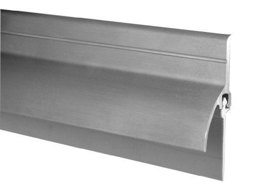 Product Cover Pemko Door Bottom Sweep with Rain Drip, Mill Finish Aluminum with Gray Vinyl Insert, 0.5625