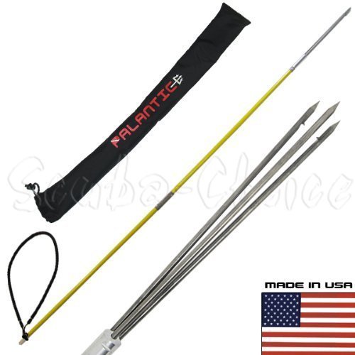Product Cover Scuba Choice 5' Travel Spearfishing Two-Piece Fiber Glass Pole Spear 3 Prong Barb Paralyzer and Bag