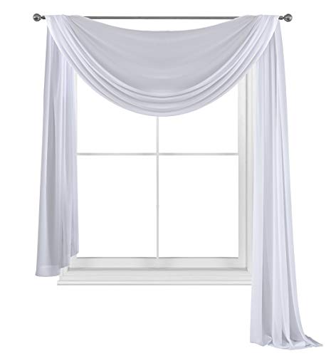 Product Cover WPM WORLD PRODUCTS MART Beautiful White Elegance Window Sheer Voile Scarf 60