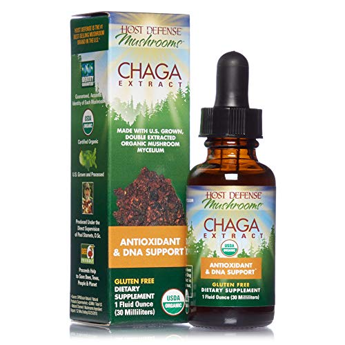 Product Cover Host Defense - Chaga Mushroom Extract, Antioxidant and DNA Support for Protection Against Free Radical Damage, Non-GMO, Vegan, Organic, 30 Servings (1 Ounce)