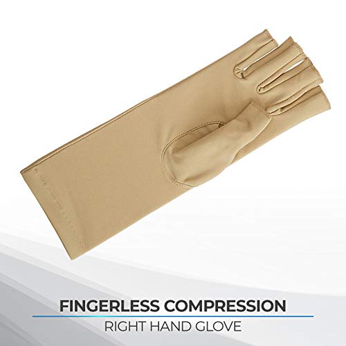 Product Cover Rolyan Compression Glove, Fingerless Compression Glove for Arthritis for Men & Women, Arthritis Compression Gloves for Carpal Tunnel, Compression Glove for Swelling, Right Hand, Medium, Open Finger