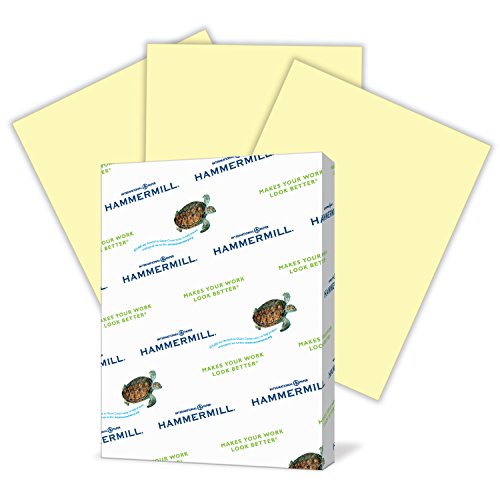 Product Cover Hammermill Colored Paper, Canary Printer Paper, 24lb, 8.5x11 Paper, Letter Size, 500 Sheets / 1 Ream, Pastel Paper, Colorful Paper (104307R)