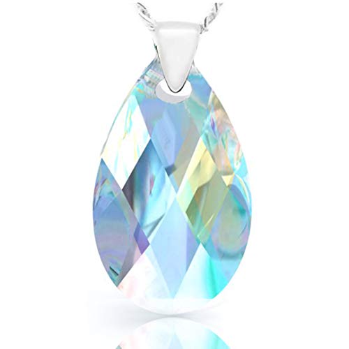 Product Cover Royal Crystals Sterling Silver Blue Aurora Borealis Adorned with Swarovski Crystals Women Jewelry Pendant Necklace, 18