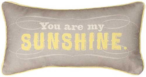 Product Cover Manual Reversible Throw Pillow, You Are My Sunshine, 17 X 9-Inch