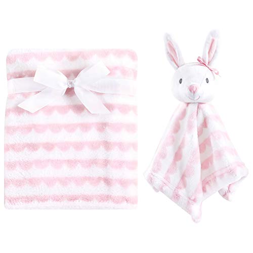 Product Cover Hudson Baby Unisex Baby Plush Blanket with Security Blanket, Bunny 2 Piece, One Size