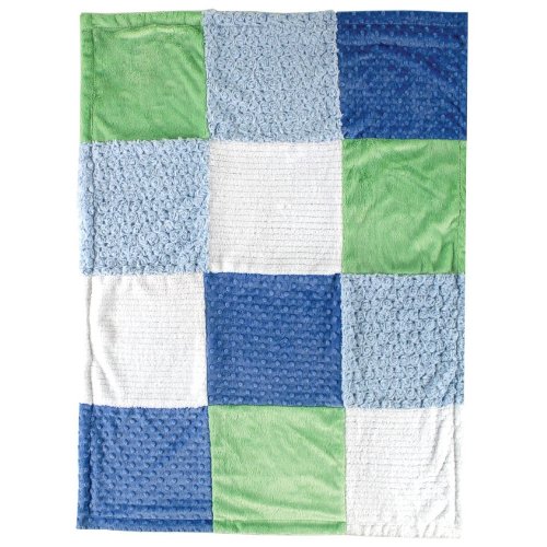 Product Cover Hudson Baby Multi-Fabric 12-Panel Blanket, Blue