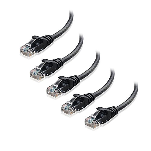 Product Cover Cable Matters 5-Pack Snagless Cat6 Ethernet Cable (Cat6 Cable / Cat 6 Cable) in Black 10 Feet
