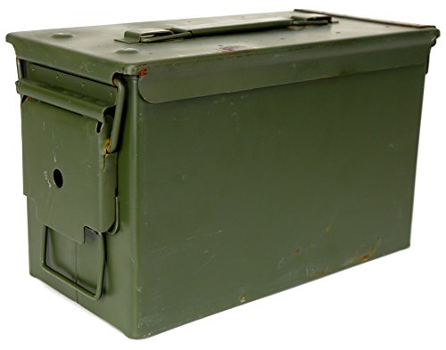 Product Cover Military Outdoor Clothing Previously Issued U.S. G.I. M2A1 Metal 50-Caliber Ammo Box ( Used )