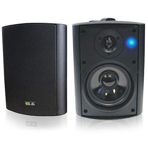 Product Cover Bluetooth 5.25 Indoor/Outdoor Weatherproof Patio Speakers (Black- pair)