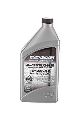 Product Cover Quicksilver 8M0078622 4-Stroke Marine Engine Oil - for Outboard, Sterndrive & Inboard Engines - SAE 25W-40 Synthetic - 1 Quart