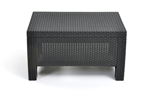 Product Cover Keter Corfu Coffee Table Modern All Weather Outdoor Patio Garden Backyard Furniture, Charcoal