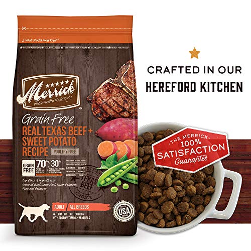 Product Cover Merrick Grain Free Dry Dog Food Recipes, Texas Beef, 4 Pound