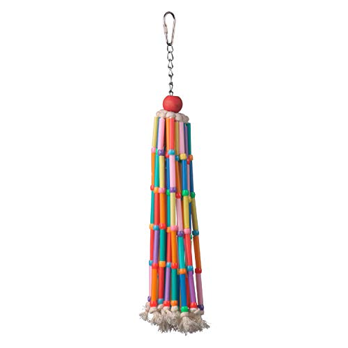 Product Cover Super Bird SB708 Colorful Cotton Rope Wind Chimes Bird Toy with Ringing Bell, Medium Size, 13