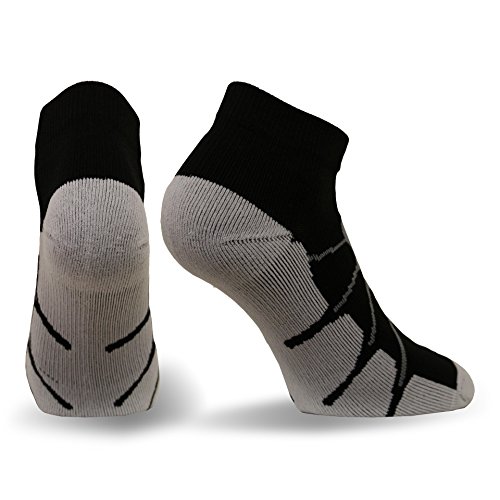 Product Cover Sox Sport Gentle Plantar Fasciitis Arch Support Low Cut Running, Gym Compression Socks, Black/Grey, Medium - SS4011