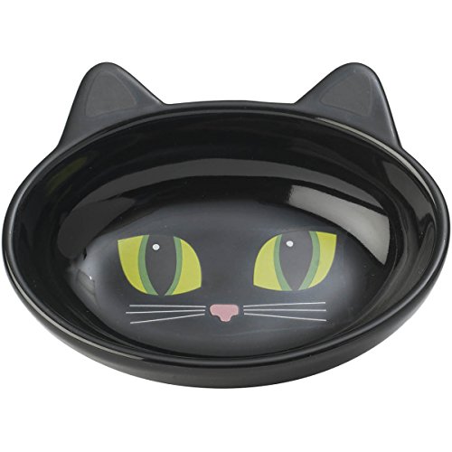 Product Cover PetRageous Oval Frisky Kitty Pet Bowl, 5.5-Inch, Black