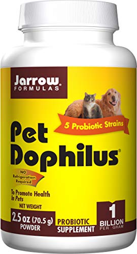 Product Cover Jarrow Formulas Pet Dophilus, 1 Billion Organisms Per Gram, Probiotic for Pets, 70.5 g (Cool Ship, Pack of 3)