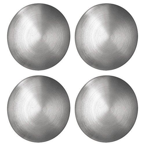 Product Cover iDesign Forma, Round Refrigerator Magnets for Photos, Notes - Set of 4, Brushed Stainless Steel