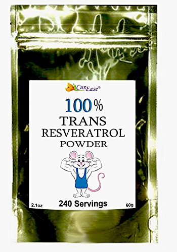 Product Cover CurEase 100% Pure Trans Resveratrol Powder 240 Servings (60 Grams) 250mg Per Servings