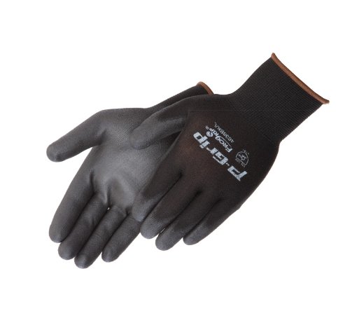 Product Cover Liberty P-Grip Ultra-Thin Polyurethane Palm Coated Glove with 13-Gauge Nylon/Polyester Shell, Large, Black (Pack of 12)