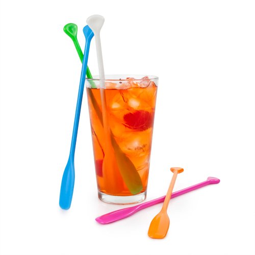 Product Cover True 2454 Cocktail Party Paddles Alcohol Stir Sticks, Bar Cart, Accessory, Set of 5, Multicolor