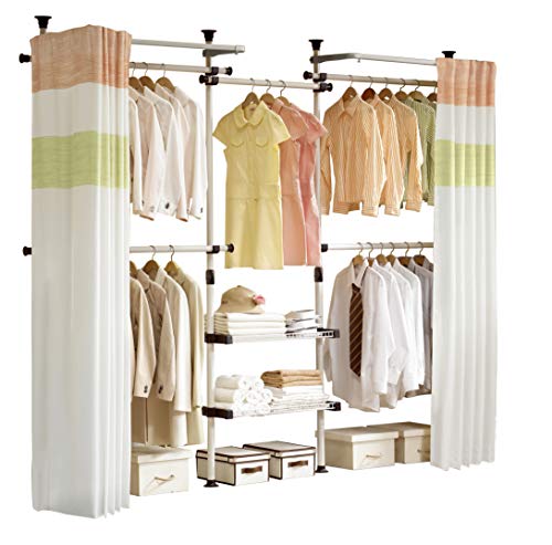 Product Cover PRINCE HANGER | Deluxe 4 Tier & Shelf Hanger with Curtain | Clothing Rack | Closet Organizer | PHUS-0061