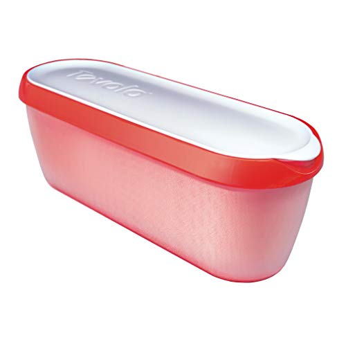 Product Cover Tovolo 81-2968 Glide-A-Scoop Ice Cream Tub, 1.5 Quart, Insulated, Airtight Reusable Container With Non-Slip Base, Stackable on Freezer Shelves, BPA-Free, Strawberry Sorbet