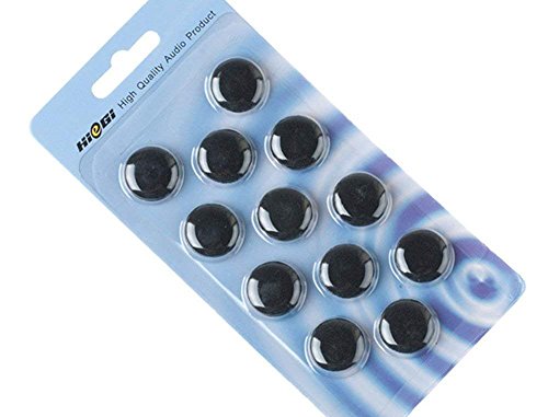 Product Cover HIeGI Quality Replacement Foam Pad Earbud Earpad 12 Pack Sponge Cushion Covers for iPod and Stereo Headsets - Black