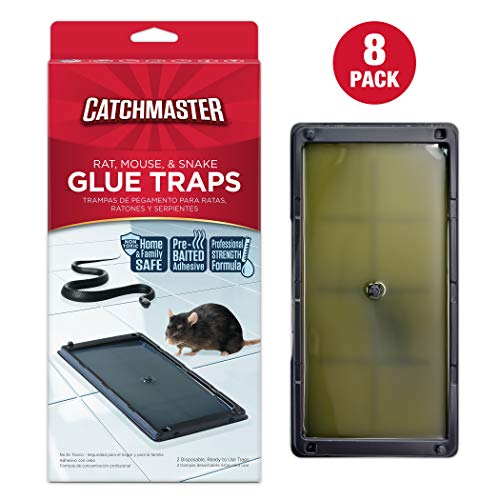 Product Cover Catchmaster Baited Rat, Mouse and Snake Glue Traps Professional Strength - 8 Glue Trays