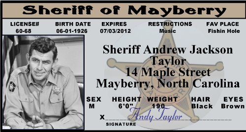 Product Cover Andy Griffith - Mayberry- Collector Card