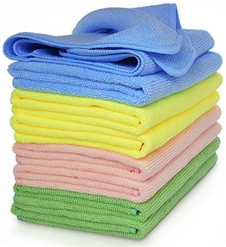Product Cover VibraWipe Microfiber Cloths | Cleaning Cloths | Dust Cloths | Kitchen Dish Cloths | 4 Colors, 8 Pieces | Color Options Available | 14.2 in x 14.2 in | Highly Absorbent | Lint and Streak Free