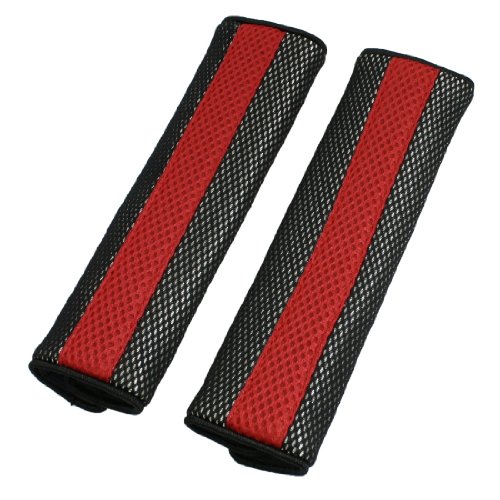 Product Cover uxcell 2pcs Universal Car Detachable Fastener Red Black Seat Belt Strap Shoulder Pad