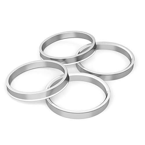 Product Cover Hubcentric Rings (Pack of 4) - 66.1mm ID to 73.1mm OD - Silver Aluminum Hubrings - Only Fits 66.1mm Vehicle Hub and 73.1mm Wheel Centerbore - Compatible with many Nissan and Infiniti