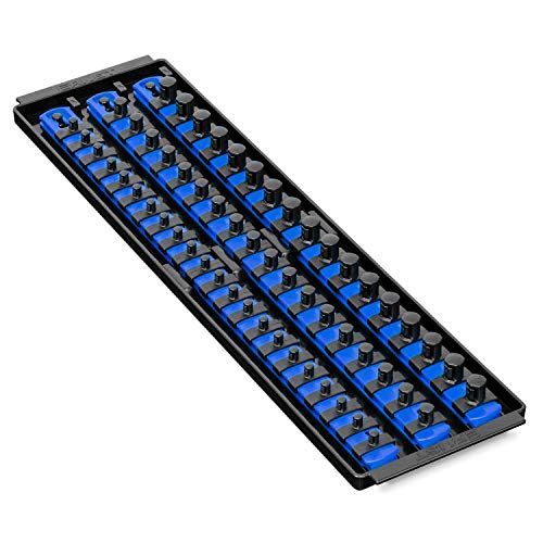 Product Cover Ernst Manufacturing Socket Boss 3-Rail Multi-Drive Socket Organizer, 19-Inch, Blue - 8451A