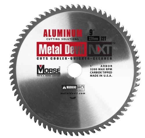 Product Cover MK Morse  CSM972NAC Metal Devil Circular Saw Blade, Aluminum Application, 9-Inch Diameter, 72 TPI, 1-Inch Arbor