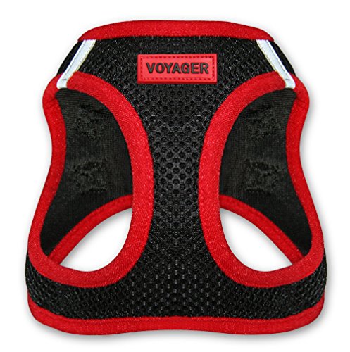 Product Cover Voyager Step-In Air Dog Harness - All Weather Mesh, Step In Vest Harness for Small and Medium Dogs by Best Pet Supplies - Red, Large (Chest: 18