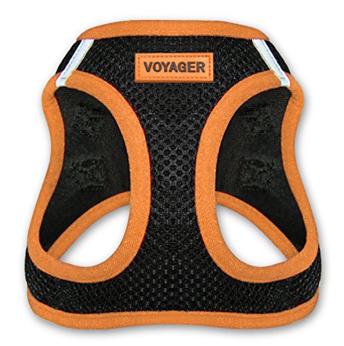 Product Cover Voyager Step-In Air Dog Harness - All Weather Mesh, Step In Vest Harness for Small and Medium Dogs by Best Pet Supplies - Orange, Medium (Chest: 16