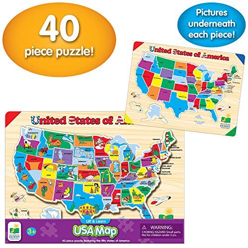 Product Cover The Learning Journey Lift & Learn Puzzle - USA Map - Preschool Toys & Gifts for Boys & Girls Ages 3 and Up