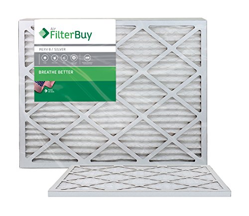 Product Cover FilterBuy 14x30x1 MERV 8 Pleated AC Furnace Air Filter, (Pack of 2 Filters), 14x30x1 - Silver