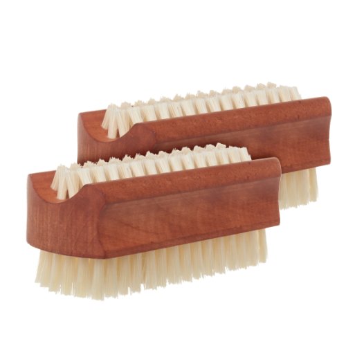 Product Cover Redecker Pearwood Nail Brush with Natural Pig Bristles, Set of 2, 3-3/4-Inches