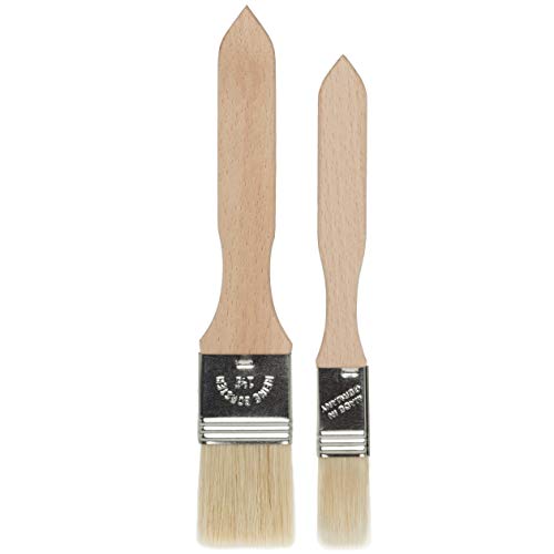 Product Cover Redecker Pastry Brushes with Untreated Beechwood Handles, Set of 2, Multi-purpose Brushes with Natural Boar Bristles for Basting, Glazing and More, 7-1/2 inches and 8 inches, Made in Germany