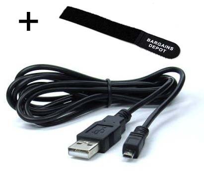 Product Cover Bargains Depot 5 feet USB 2.0 Sony Camera Compatible + Cable Tie for Sony Alpha DSLR-A100, DSLR-A200, DSLR-A200K, DSLR-A230, DSLR-A300, DSLR-A330, DSLR-A350
